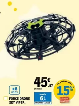 Oferta de Force Drone Sky Viper por 45,97€ en E.Leclerc