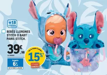 Oferta de Stitch - Bebes Llorones Stitch O Baby Paws  por 39,98€ en E.Leclerc