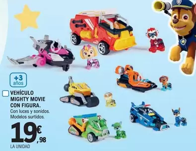 Oferta de Paw Patrol - Vehiculo Mighty Movie Con Figura por 19,98€ en E.Leclerc