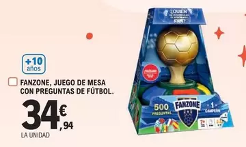 Oferta de Fanzone, Juego De Mesa Con Preguitas De Futbol por 34,94€ en E.Leclerc