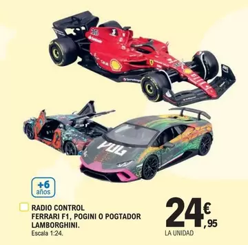 Oferta de Radio Ccontrol  Ferrari F1, Pogini O Pogtador Lamborghini por 24,95€ en E.Leclerc