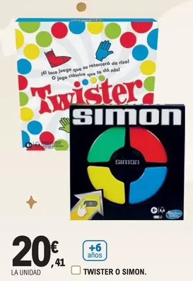 Oferta de Hasbro - Twister O Simon por 20,41€ en E.Leclerc