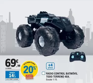 Oferta de Radio  Control Batmovil Todo Terreno por 69,98€ en E.Leclerc