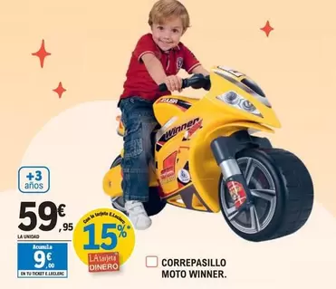 Oferta de Correpasillos Moto Winner por 59,95€ en E.Leclerc