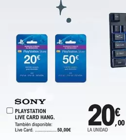 Oferta de Sony - Playstation Live Card Hang por 20€ en E.Leclerc