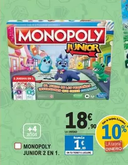 Oferta de Monopoly -  Junior 2 En 1 por 18,9€ en E.Leclerc