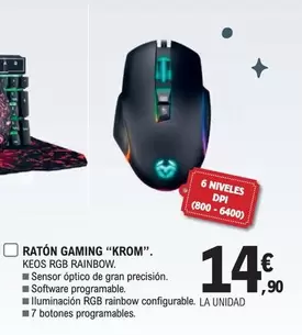 Oferta de Krom - Raton Gaming  por 14,9€ en E.Leclerc