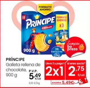 Oferta de Lu - Principe Galleta Rellena De Chocolate por 5,49€ en Eroski