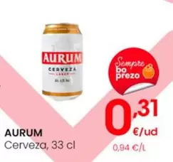 Oferta de Aurum - Cerveza por 0,31€ en Eroski