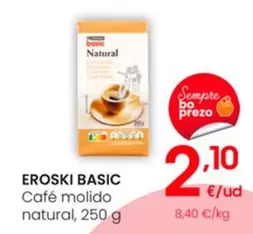 Oferta de Eroski Basic - Café Molido Natural por 2,1€ en Eroski