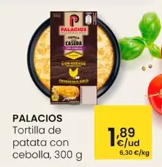 Oferta de Palacios - Tortilla De Patata Con Cebolla por 1,89€ en Eroski