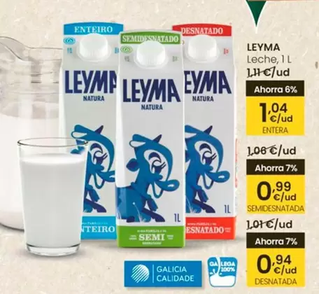 Oferta de Leyma - Leche por 0,99€ en Eroski