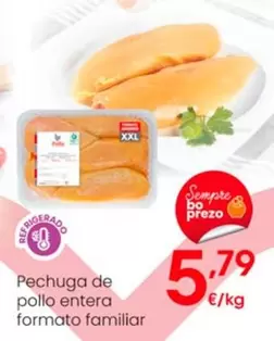 Oferta de Pechuga De Pollo Entera Formato Familiar por 5,79€ en Eroski