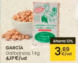 Oferta de Garcia - Garbanzos por 3,69€ en Eroski