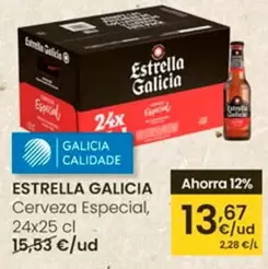 Oferta de Estrella Galicia - Cerveza Especial por 13,67€ en Eroski