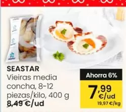 Oferta de Seastar - Vieiras Media Concha por 7,99€ en Eroski