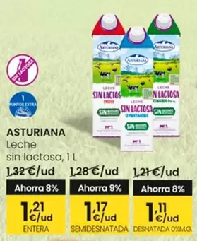 Oferta de Asturiana - Leche Sin Lactosa por 1,21€ en Eroski