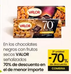 Oferta de Valor - En Los Chocolates Negros Con Frutos Secos Senalizados en Eroski