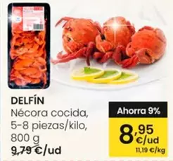 Oferta de Delfín - Nécora Cocida por 8,95€ en Eroski