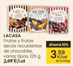 Oferta de Lacasa - Frutos Y Frutas Secas Recubiertas De Chocolate por 3,59€ en Eroski