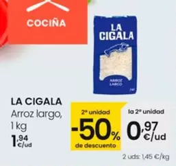 Oferta de La Cigala - Arroz Largo por 1,94€ en Eroski