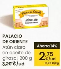 Oferta de Palacio de Oriente - Atun Claro En Aceite De Girasol por 2,75€ en Eroski