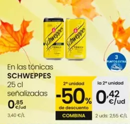 Oferta de Schweppes - En Las Tonicas por 0,85€ en Eroski