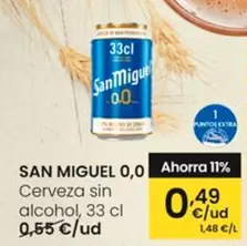 Oferta de San Miguel - Cerveza Sin Alcohol por 0,49€ en Eroski