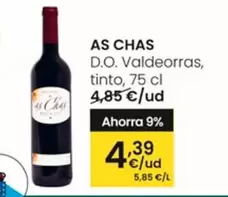 Oferta de As Chas - D.O. Valdeorras Tinto por 4,39€ en Eroski