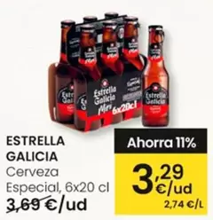 Oferta de Estrella Galicia - Cerveza Especial por 3,29€ en Eroski