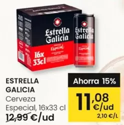 Oferta de Estrella Galicia - Cerveza Especial por 11,08€ en Eroski