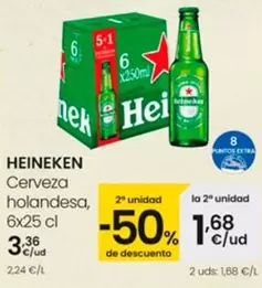 Oferta de Heineken - Cerveza Holandesa por 3,36€ en Eroski