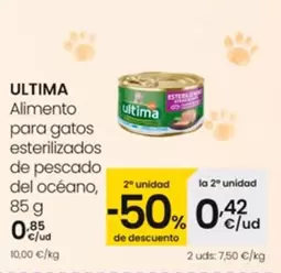 Oferta de Ultima - Alimento Para Gatos Esterilizados De Pescado Del Oceano por 0,85€ en Eroski