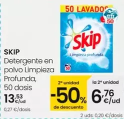 Oferta de Skip - Detergente En Polvo Limpieza Profunda por 13,53€ en Eroski