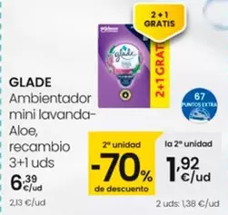 Oferta de Glade - Ambientador Mini Lavanda Aloe por 6,39€ en Eroski