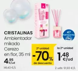 Oferta de Cristalinas - Ambientador Mikado Cerezo por 4,95€ en Eroski