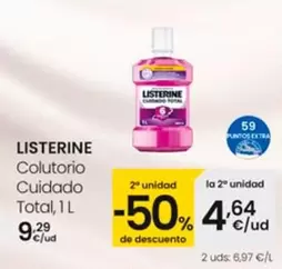 Oferta de Listerine - Colutorio Cuidado Total por 9,29€ en Eroski