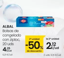 Oferta de Albal - Bolsas De Congelado Con Ziploc por 4,25€ en Eroski