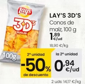 Oferta de Lay's - 3D's Conos De Maiz por 1,89€ en Eroski