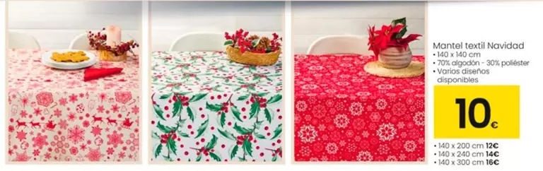 Oferta de Mantel Textil Navidad por 10€ en Eroski