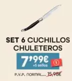 Oferta de Set 6 Cuchillos Chuleteros por 7,99€ en Eroski