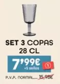 Oferta de Set 3 Copas por 7,99€ en Eroski