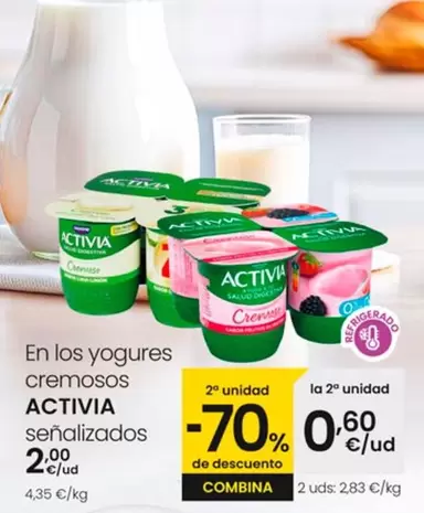 Oferta de Activia - En Los Yogures Cremosos  por 2€ en Eroski