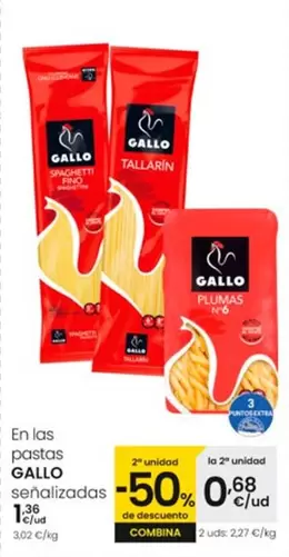 Oferta de Gallo - En Las Pastas por 1,36€ en Eroski