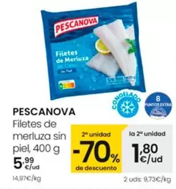 Oferta de Pescanova - Filetes De Merluza Sin Piel por 5,99€ en Eroski