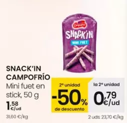 Oferta de Campofrío Snack'In - Mini Fuet En Stick por 1,58€ en Eroski