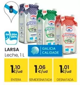 Oferta de Larsa - Leche por 1,01€ en Eroski