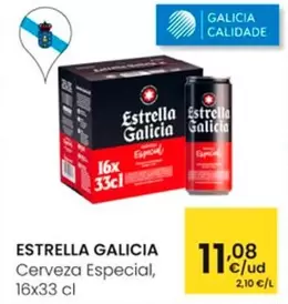 Oferta de Estrella Galicia - Cerveza Especial por 11,08€ en Eroski