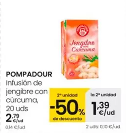 Oferta de Pompadour - Infusión De Jengibre Con Cúrcuma por 2,79€ en Eroski