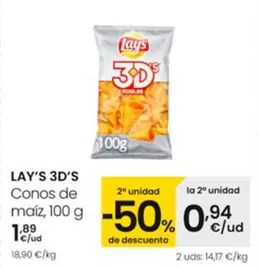 Oferta de Lay's 3D'S - Conos De Maiz por 1,89€ en Eroski